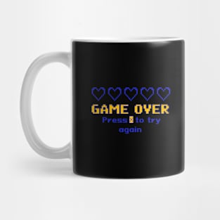 Game Over Press X To Try Again 8bit Mug